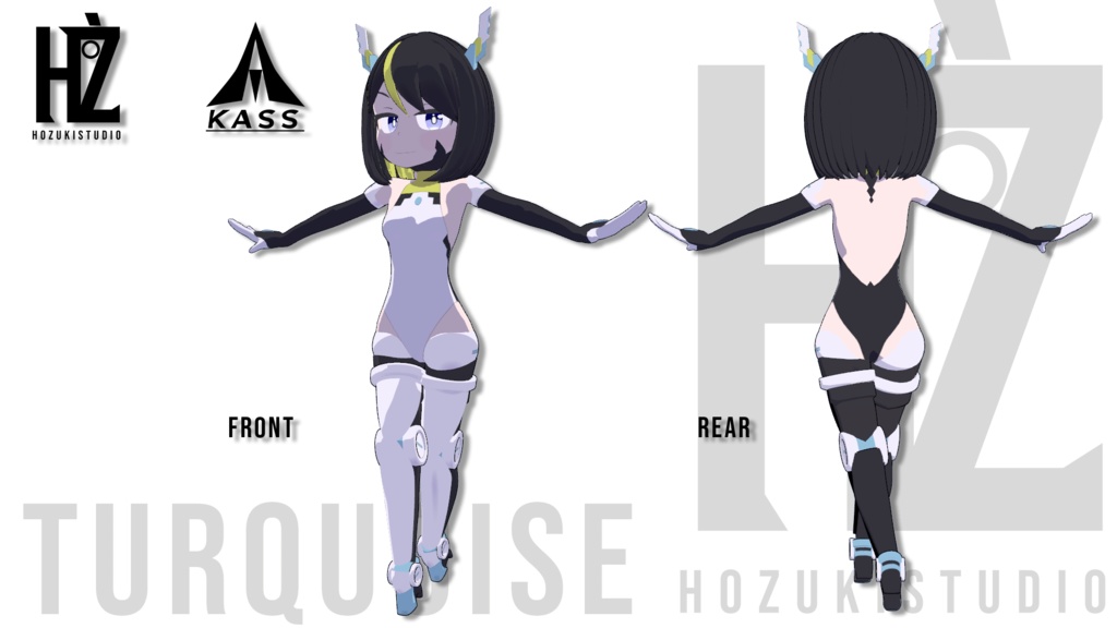 オリジナル3Dモデル「Turquois」VRC想定モデル