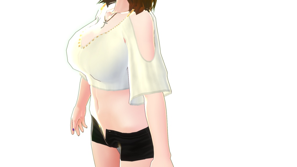 ミニTシャツ&ショーパン&クロスネックレス(VRoidStudio用)