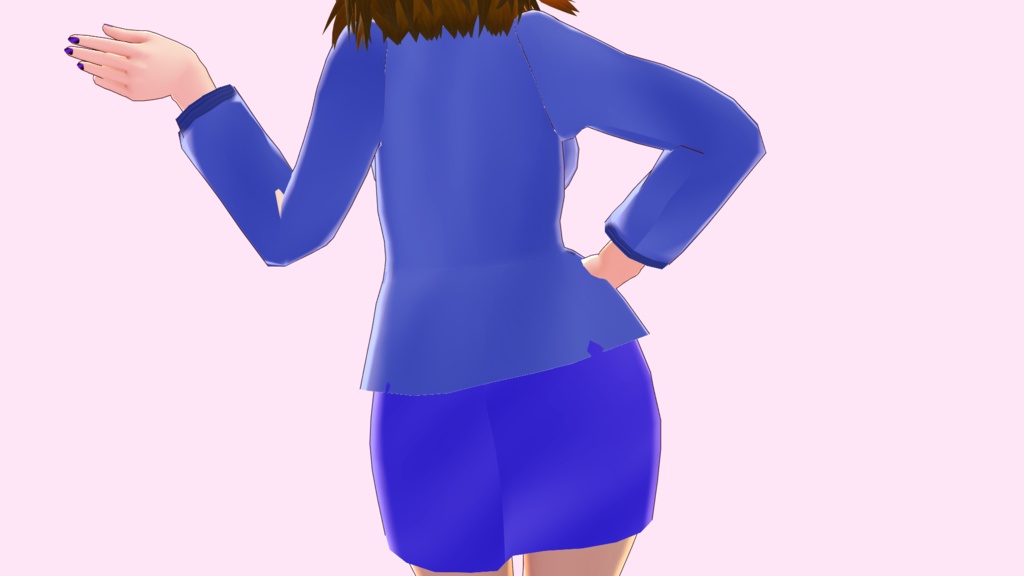 青色タイト2Pスーツ(VRoidStudio用)