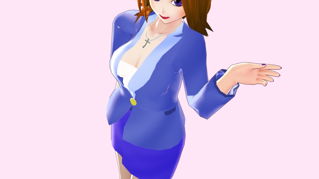 <応援価格>青色タイト2Pスーツ(VRoidStudio用)