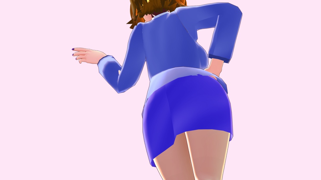 <応援価格>青色タイト2Pスーツ(VRoidStudio用)