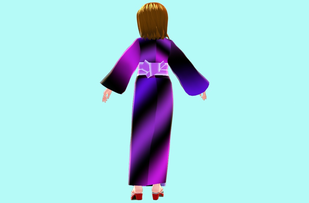 <応援価格>暗黒浴衣・貝の口結び