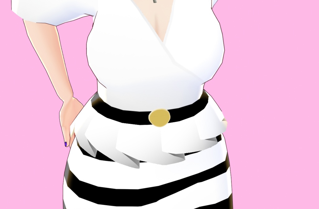 白タイトドレス(ゴムベルト2本セット)(VRoidStudio用)