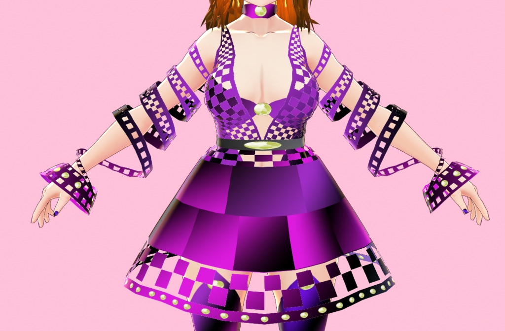 バーチャルアイドル暗黒系衣装Ver2(VRoidStudio用)