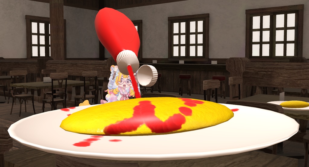 【Udonギミック】オムライス&ケチャップギミック【VRChat】