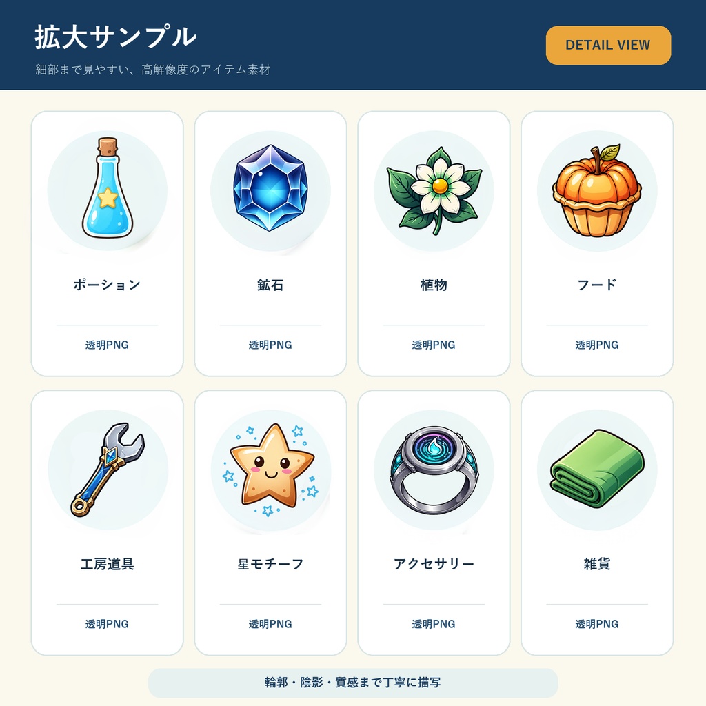 【ゲーム素材】HSアイテム100点セット Vol.2|背景透過PNG・5サイズ収録