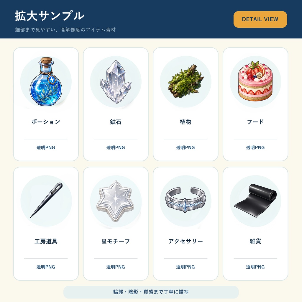 【ゲーム素材】HSアイテム100点セット Vol.3|背景透過PNG・5サイズ収録
