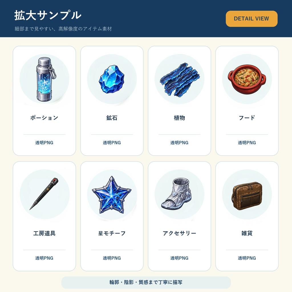 【ゲーム素材】HSアイテム100点セット Vol.5|背景透過PNG・5サイズ収録