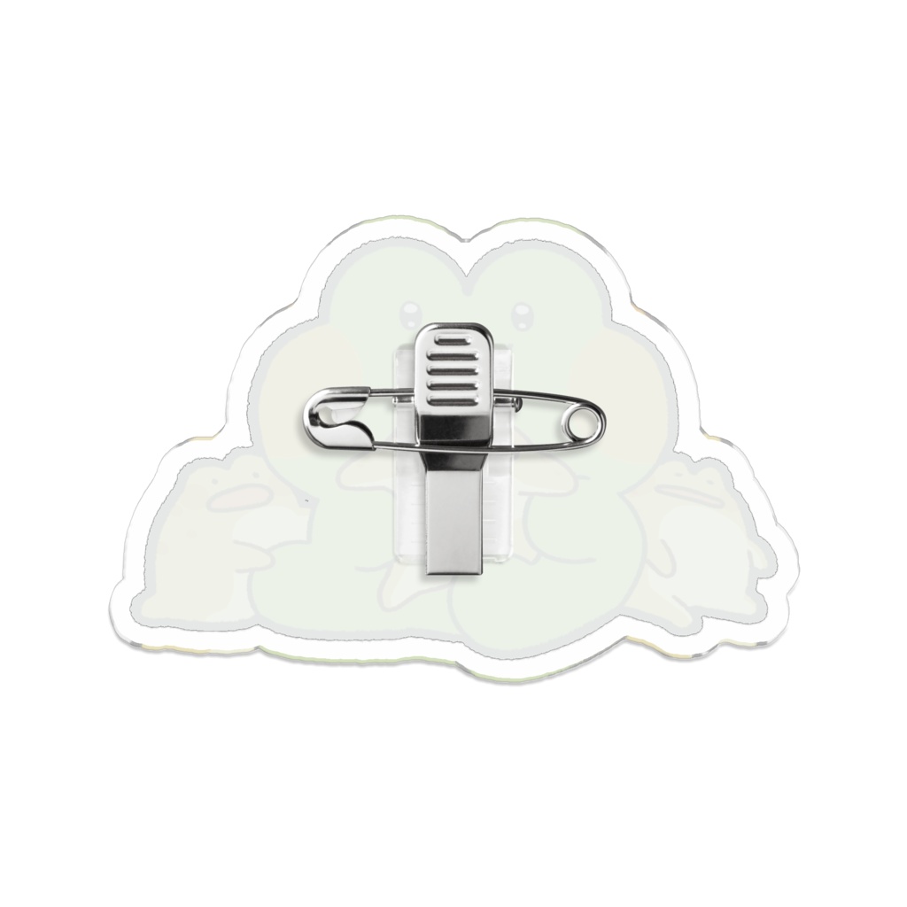 FrogCon2021イベントグッズ:ぷかぷーwithバジェットガエルアクリルバッジ