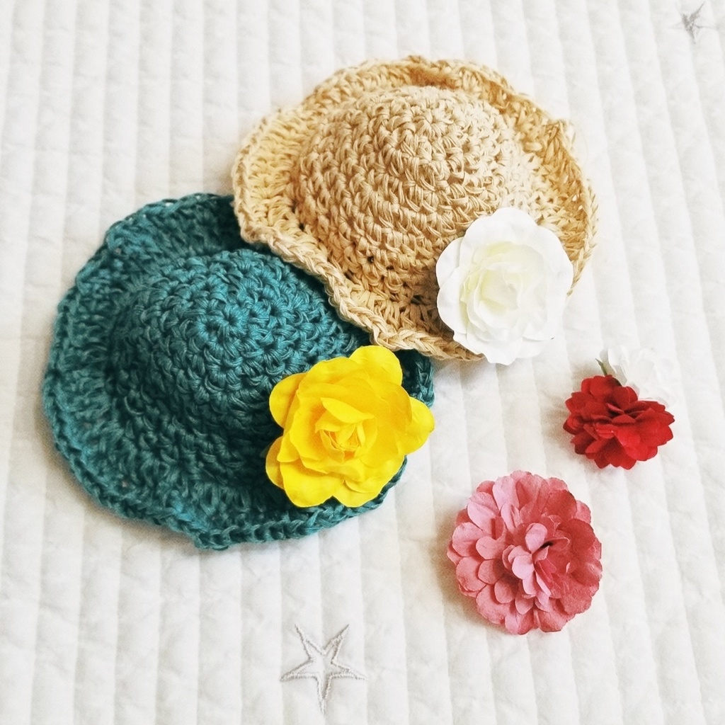 お花ブローチブリムハット