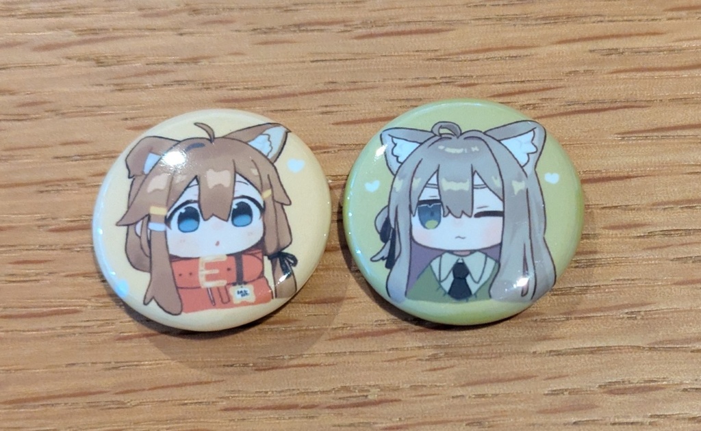 【二次創作グッズ】キプフェル&まめひなた缶バッジ・キプフェルアクリルスタンド