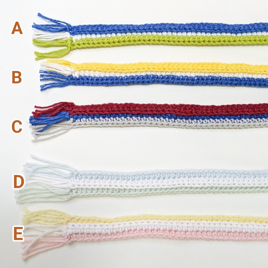 もちもちマスコットミニ用三色マフラー(5種類)