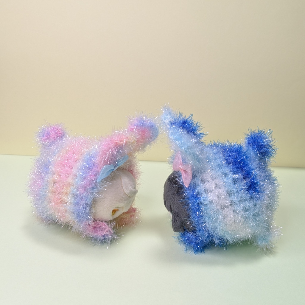 うさちゃんとくまちゃんの着ぐるみ(もちもちマスコットミニサイズ用)