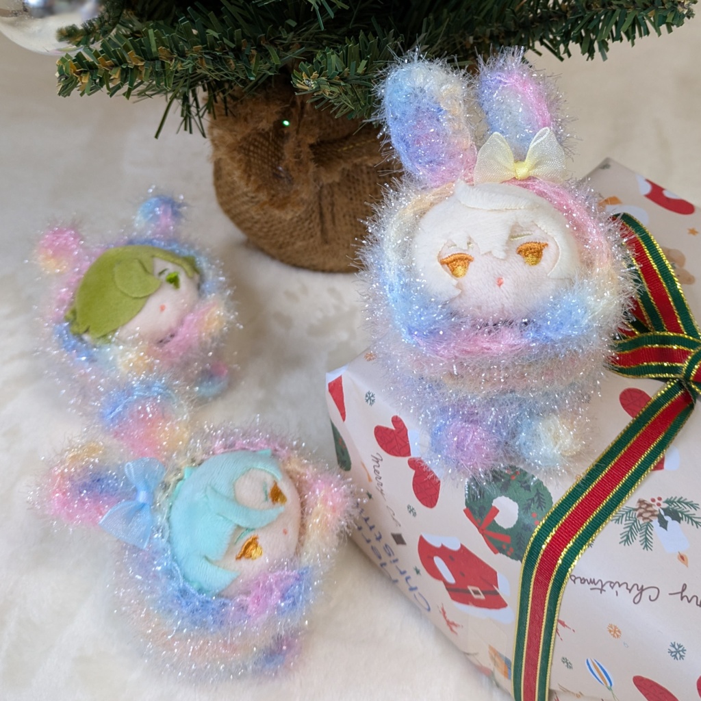 うさちゃんとくまちゃんの着ぐるみ(もちもちマスコットミニサイズ用)