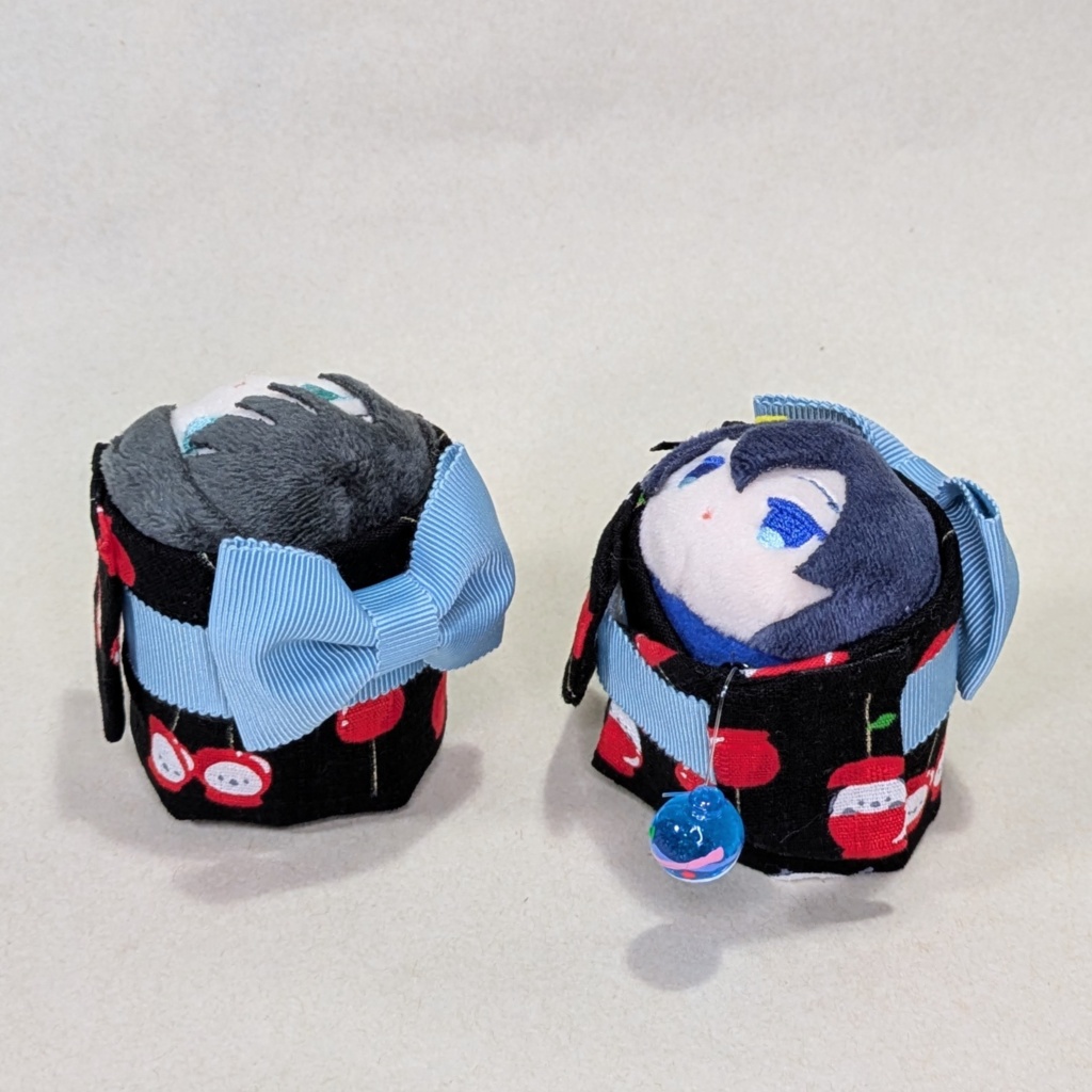 りんご飴柄の浴衣(キラキラ水風船付き)もちマスミニサイズ用