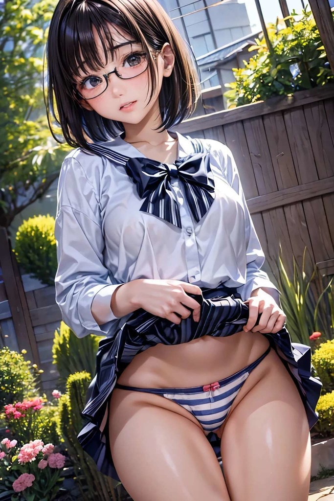 メガネ女子パンチラ