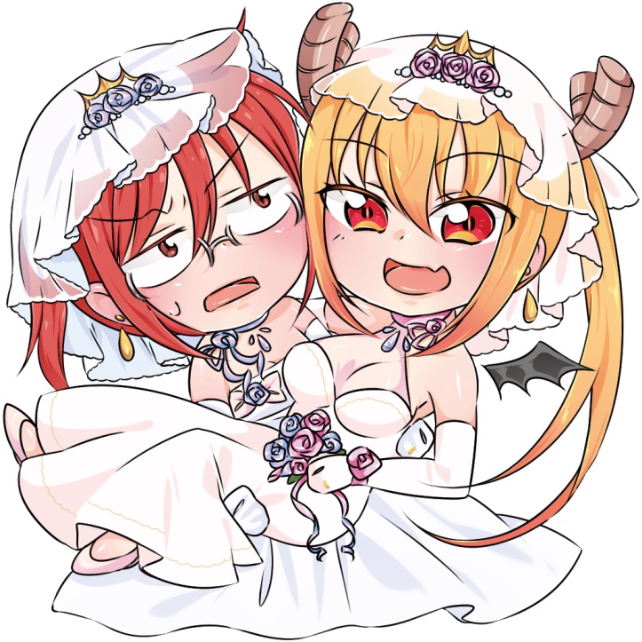 アクリルキーホルダー【小林さん×トール　ウエディングドレスver.】