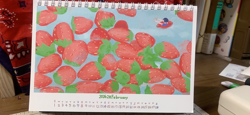 2026 A5サイズ卓上カレンダー illustration by さとう”Accent color “