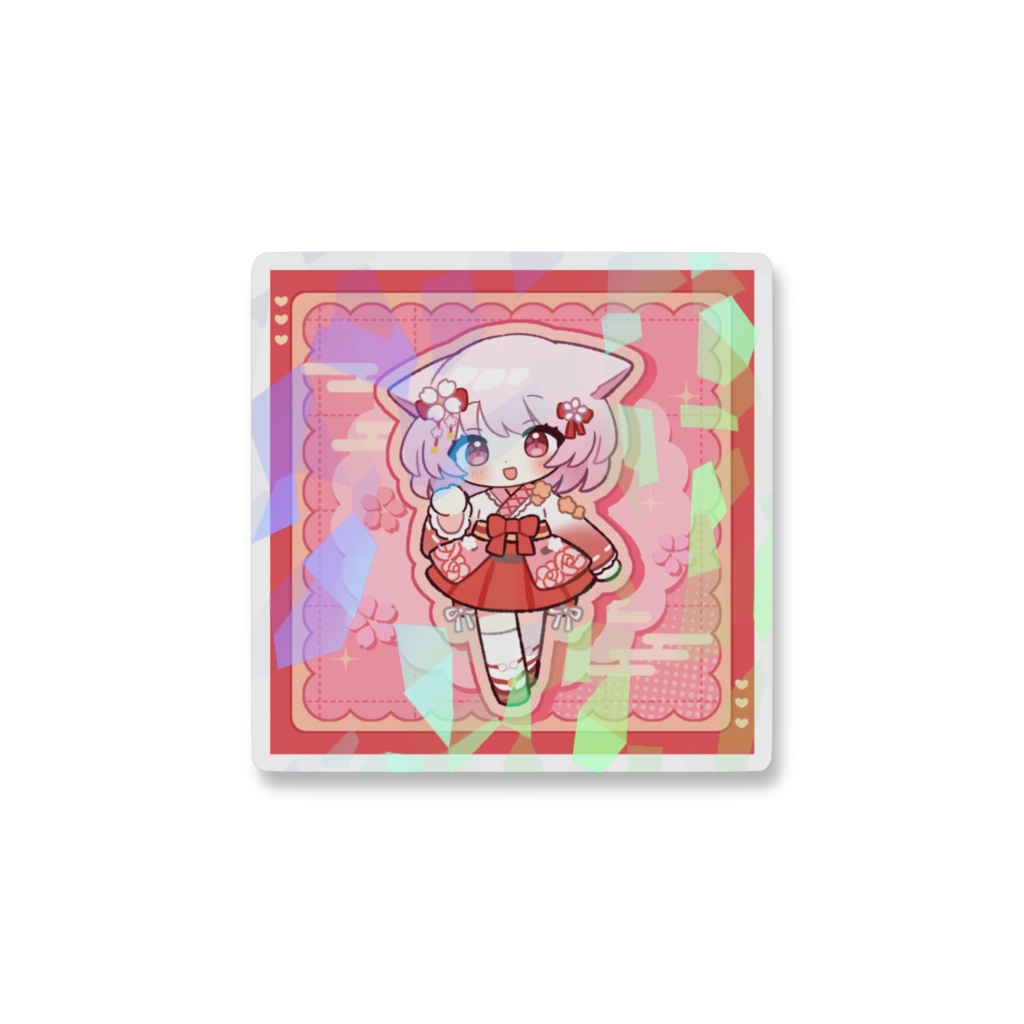 【茜月ももね】花巫女ホログラムステッカー
