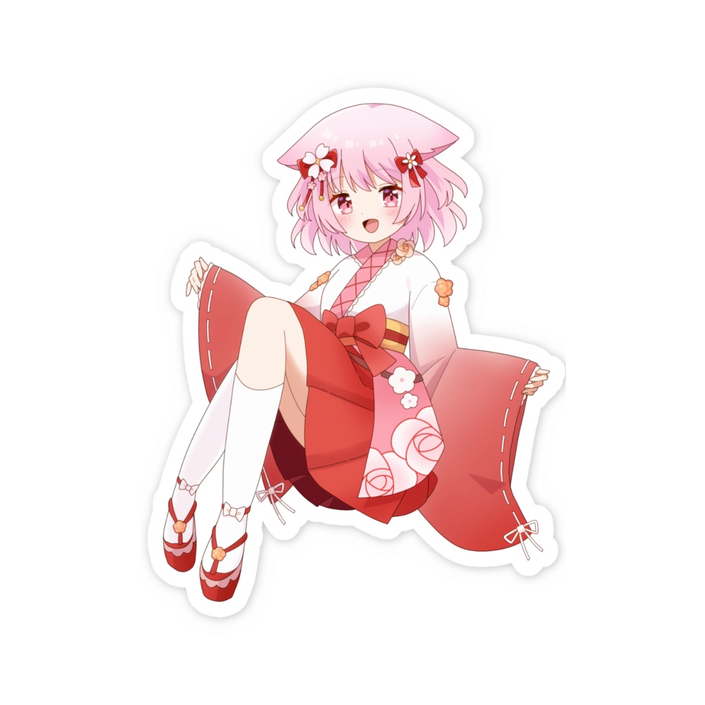 【茜月ももね】花巫女ステッカー