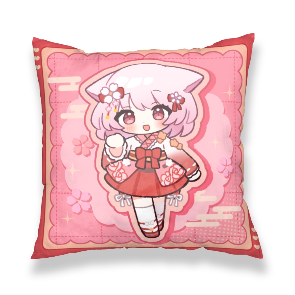 【茜月ももね】花巫女クッションカバー
