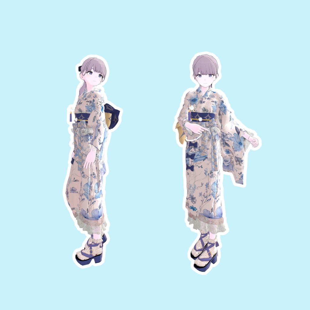 浴衣はじめました!浴衣ポーズ集 Vol.T02【全5種】