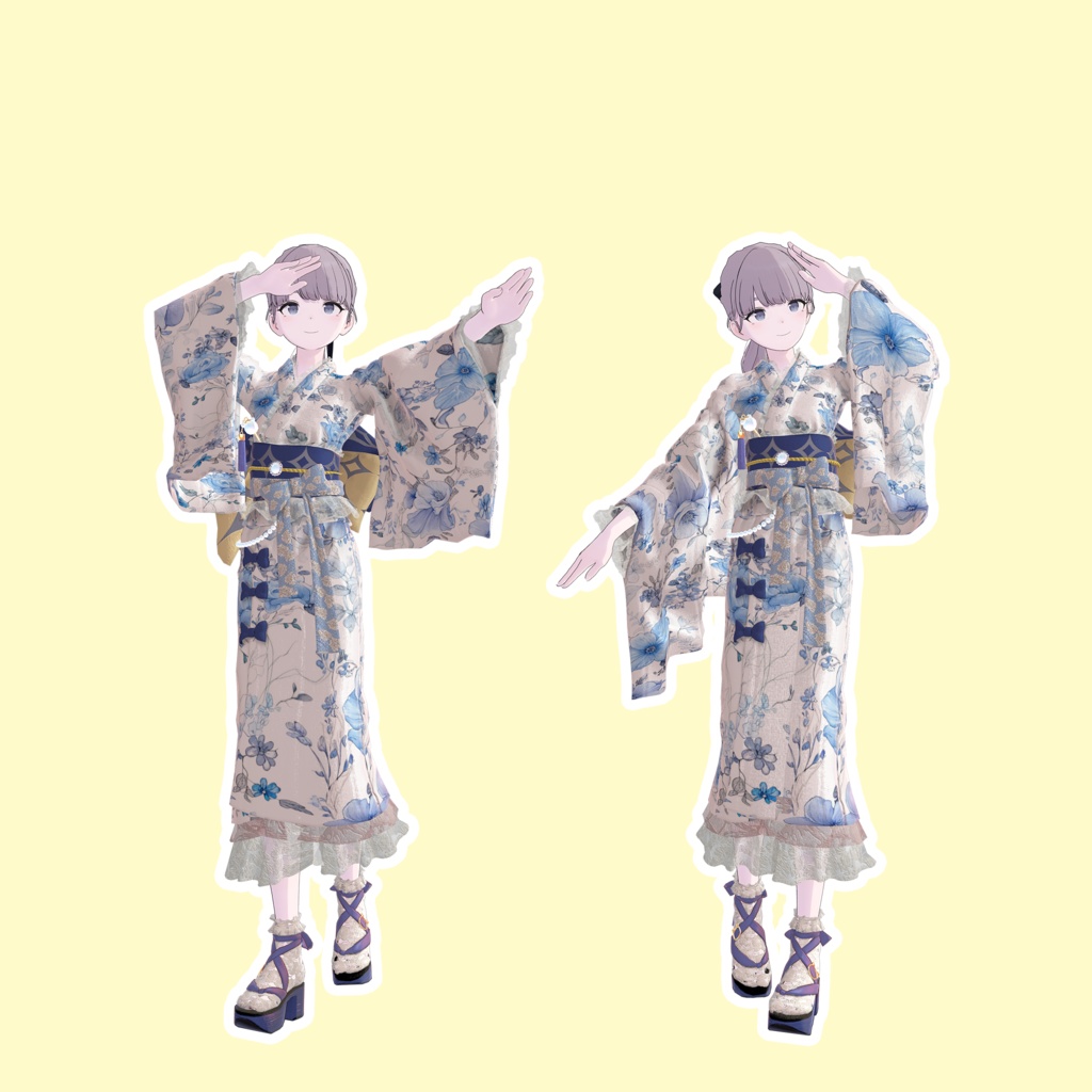 みんなで踊ろう盆踊り!浴衣ポーズ集 Vol.T03【全5種】