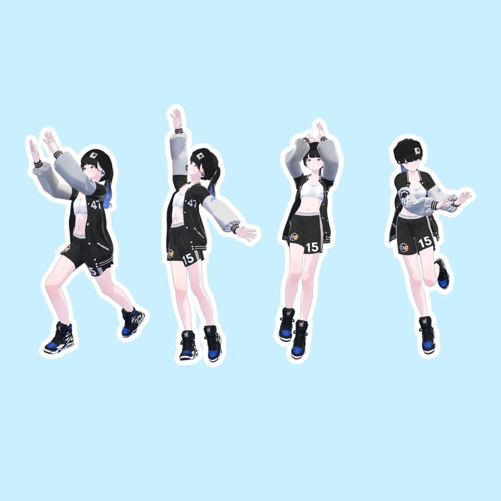 EELWORKSポーズ集 ~バスケットプレイヤーポーズ~【全10種】