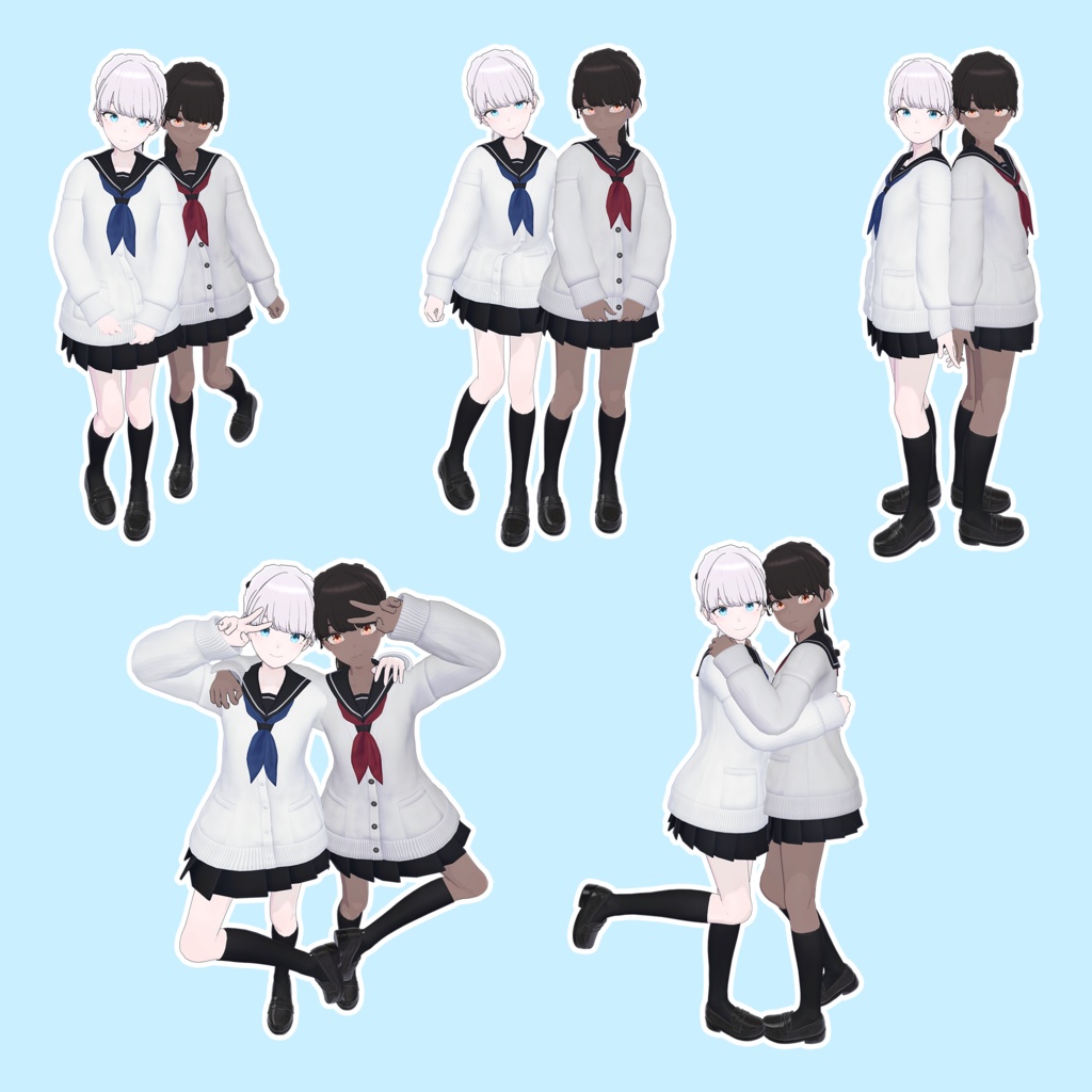 EELWORKSポーズ集 ~仲良し友情ぽーず~ 【全20ポーズ(10ペア)】