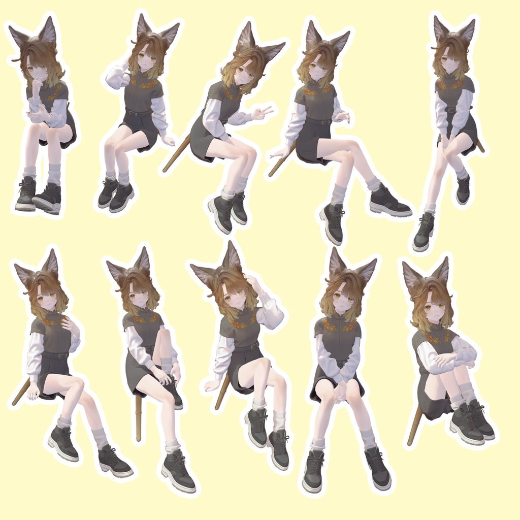 EELWORKS 撮影用座りポーズ集 全20種類