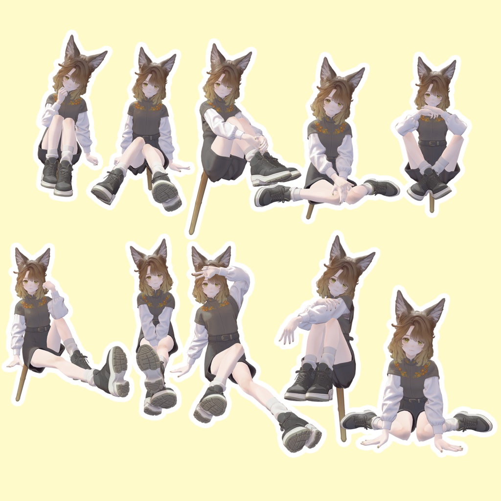 EELWORKS 撮影用座りポーズ集 全20種類