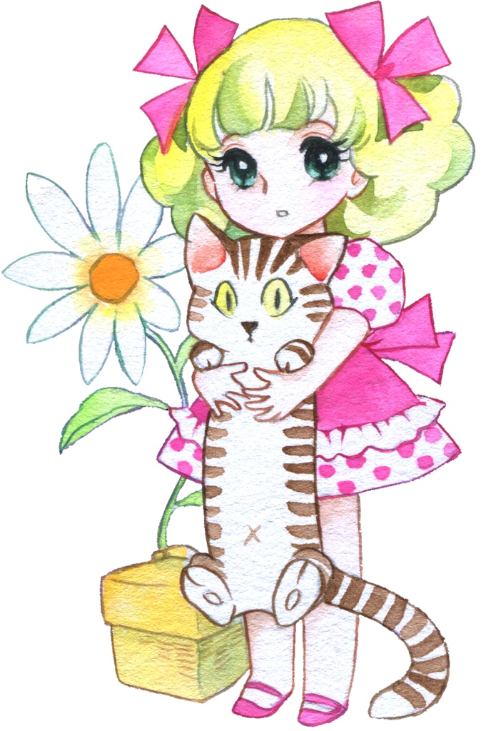  忠津陽子原画展グッズ　アクリルスタンド　猫　おやゆび姫