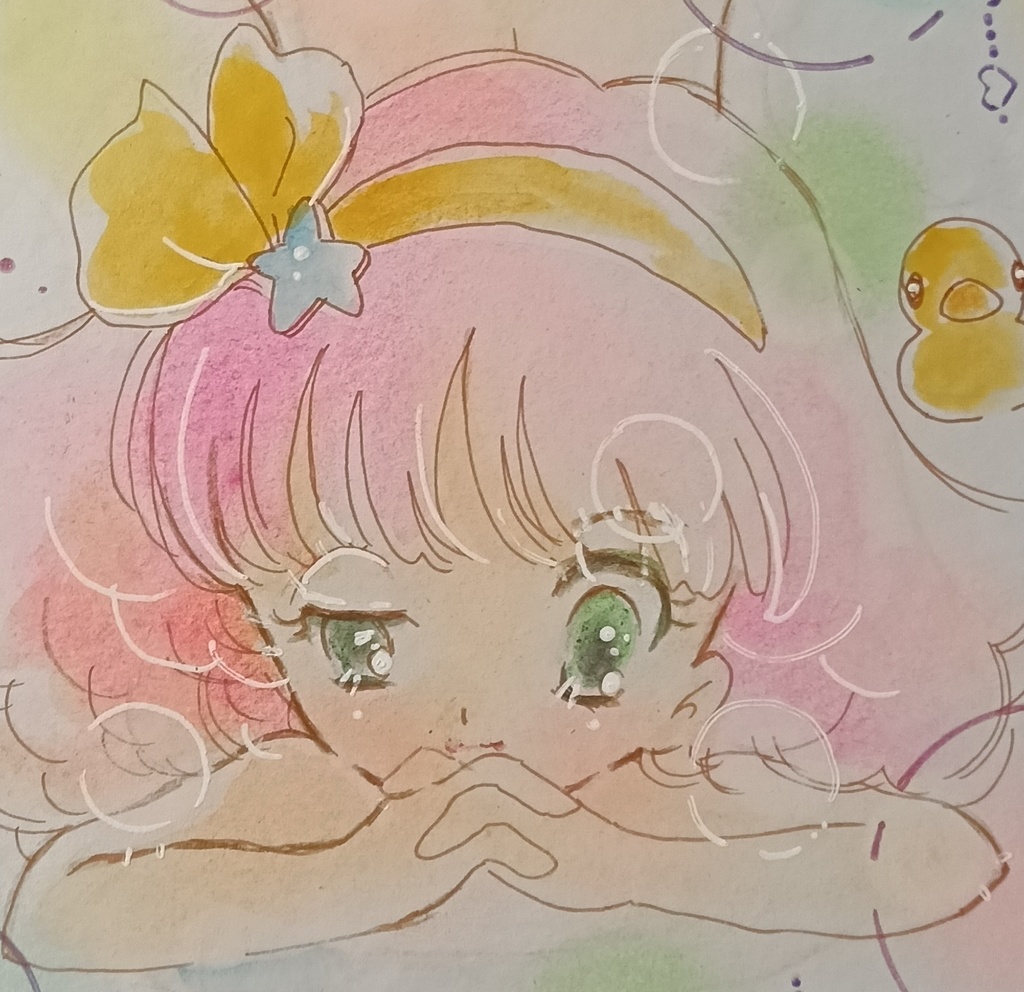 スイートバブルバブル記念 アワアワモモ中色紙