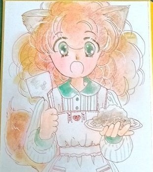 むじなぐじゃやきを焼く　小色紙