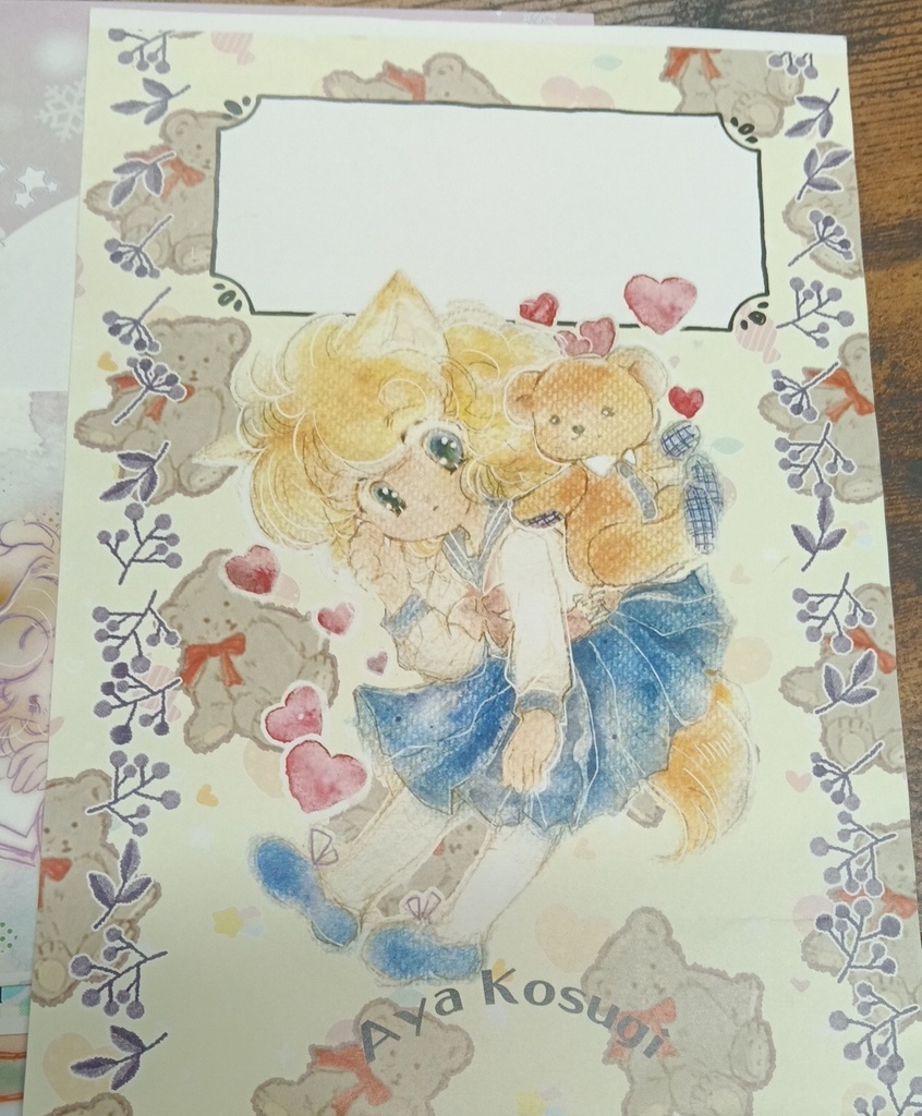 ミニ色紙&紙袋、シールセット