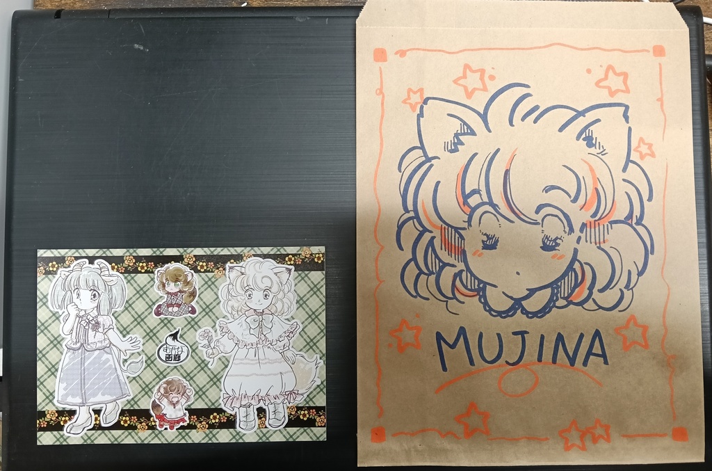 ミニ色紙&紙袋、シールセット