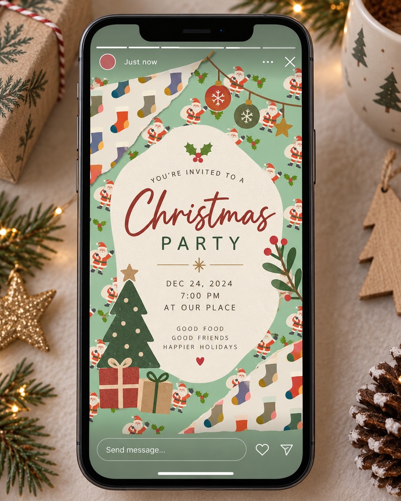 【商用利用可】北欧風クリスマス デジタルペーパー18枚セット|靴下・サンタ・柊|シームレス・300dpi