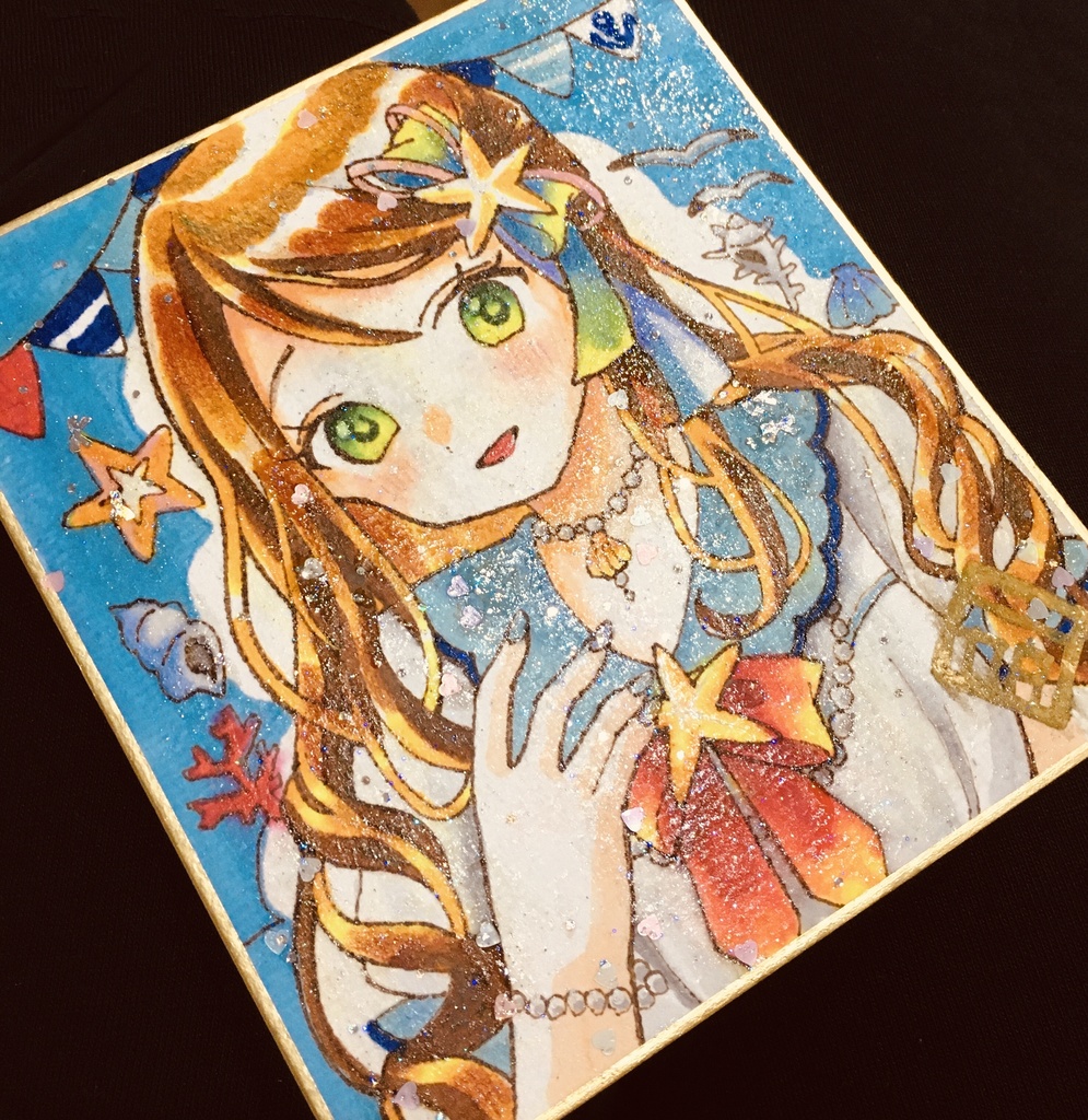 【原画】創作ミニ色紙　