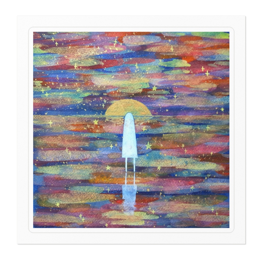 夕焼け空とステッカー