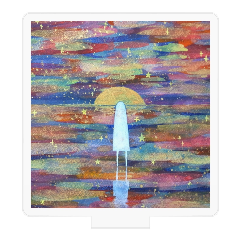 夕焼け空とアクリルフィギュア