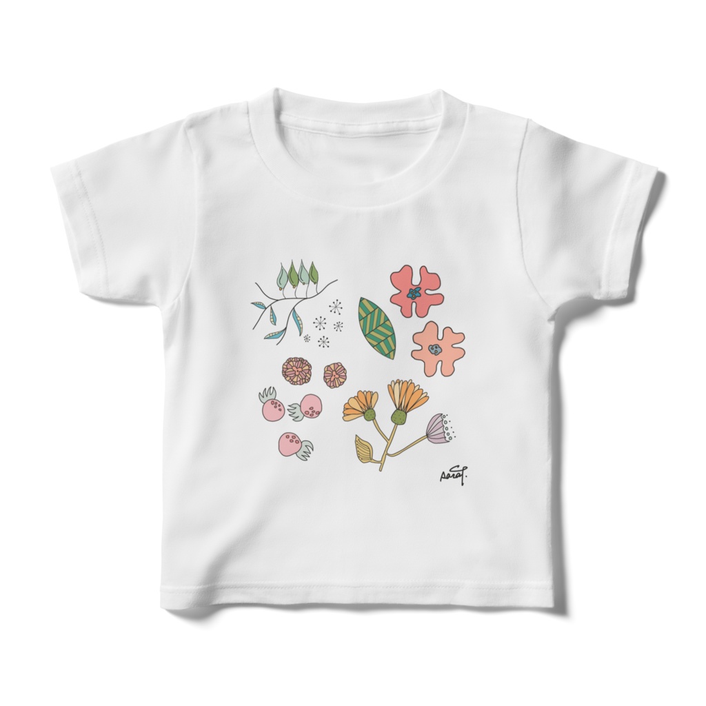 Tシャツ　キッズ　flower-A