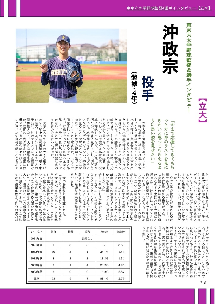 東京六大学野球図鑑〜2024年春季リーグver〜