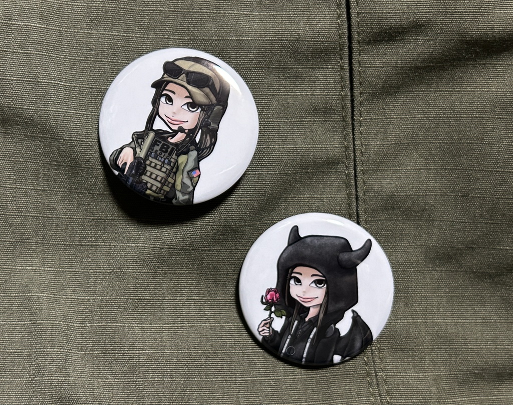 海老愛缶バッジ