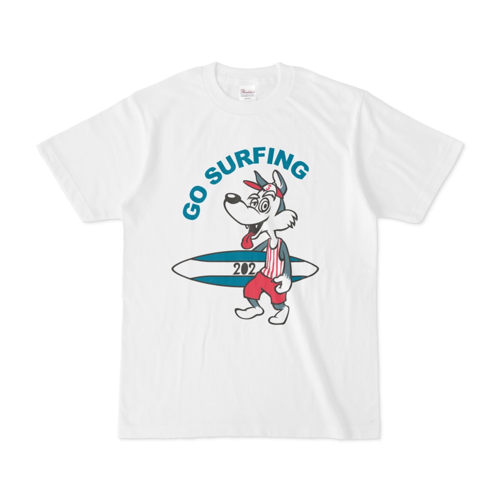 オオカミ サーフィンへ行く(カラー)