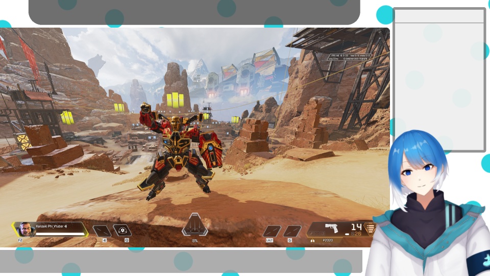 シンプル 水色水玉オーバーレイ水色 Vtuber向け【Fa&Fe】