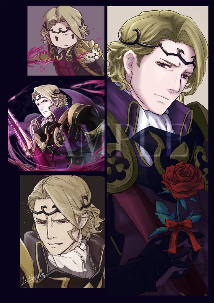 イラスト再録本「黒曜の月」