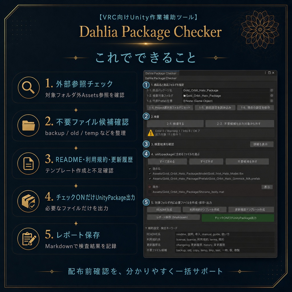 【UnityPackage出品者向けチェックツール】Dahlia Package Checker