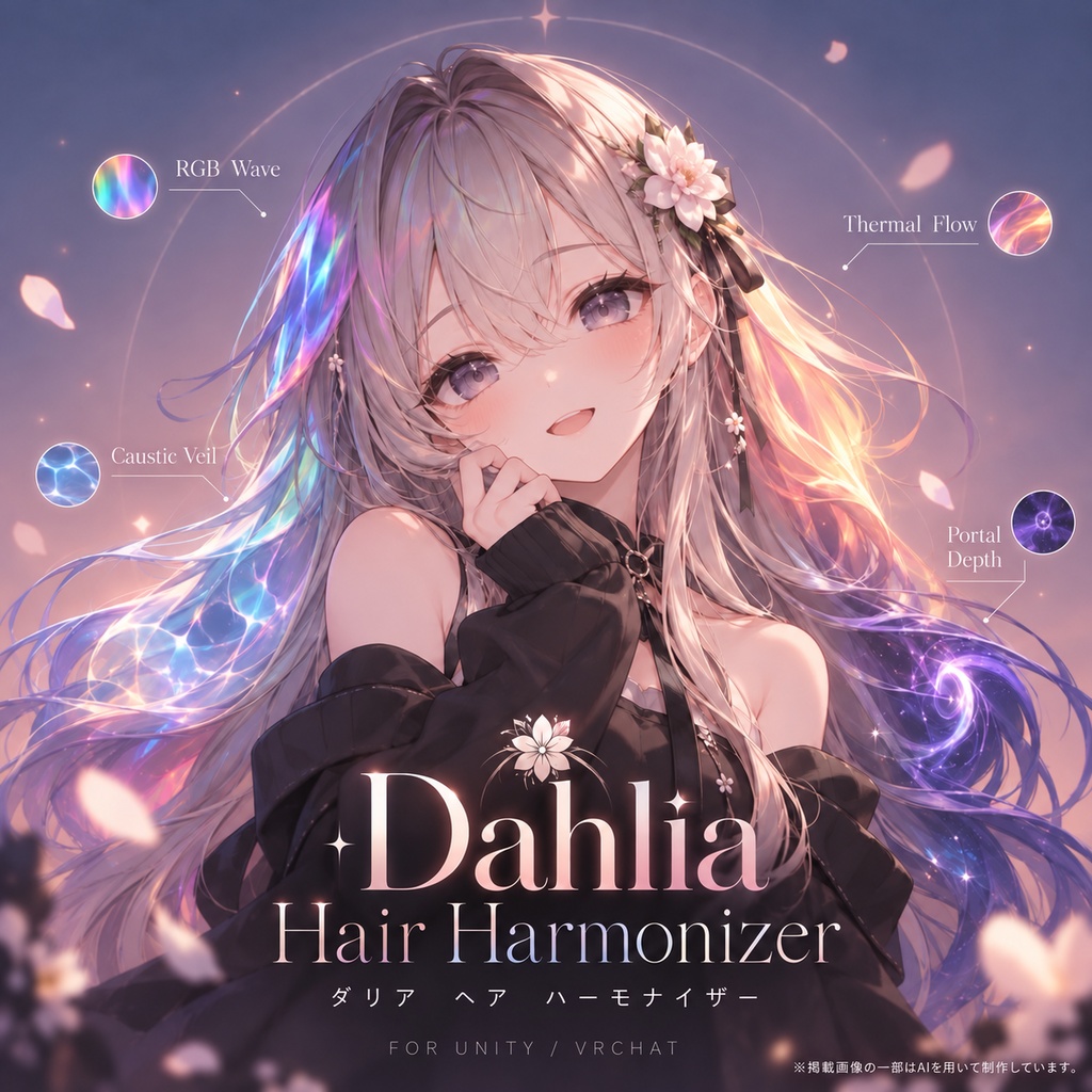 Dahlia Hair Harmonizer｜髪色・陰影・質感の調整ツール【VRChat / lilToon】