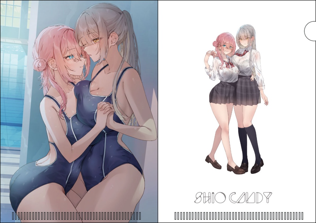【C104新刊セット】百合イラスト集MIO× REO-スクール水着と下着と学校-(しおキャンディー委託商品)