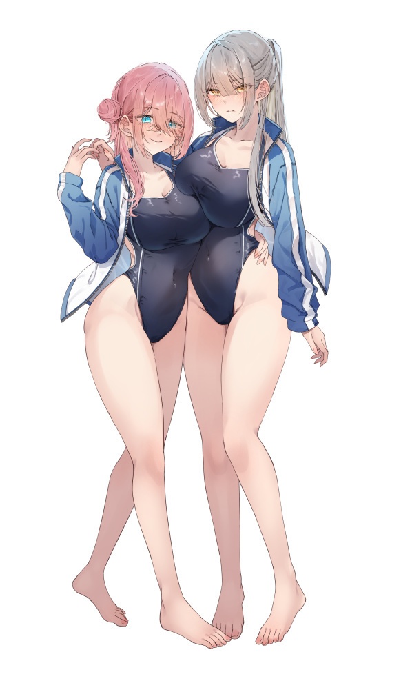 【C104新グッズ】うちの子百合ップルアクリルフィギュア『MIO×REO』スクール水着Ver（しおキャンディー委託商品）